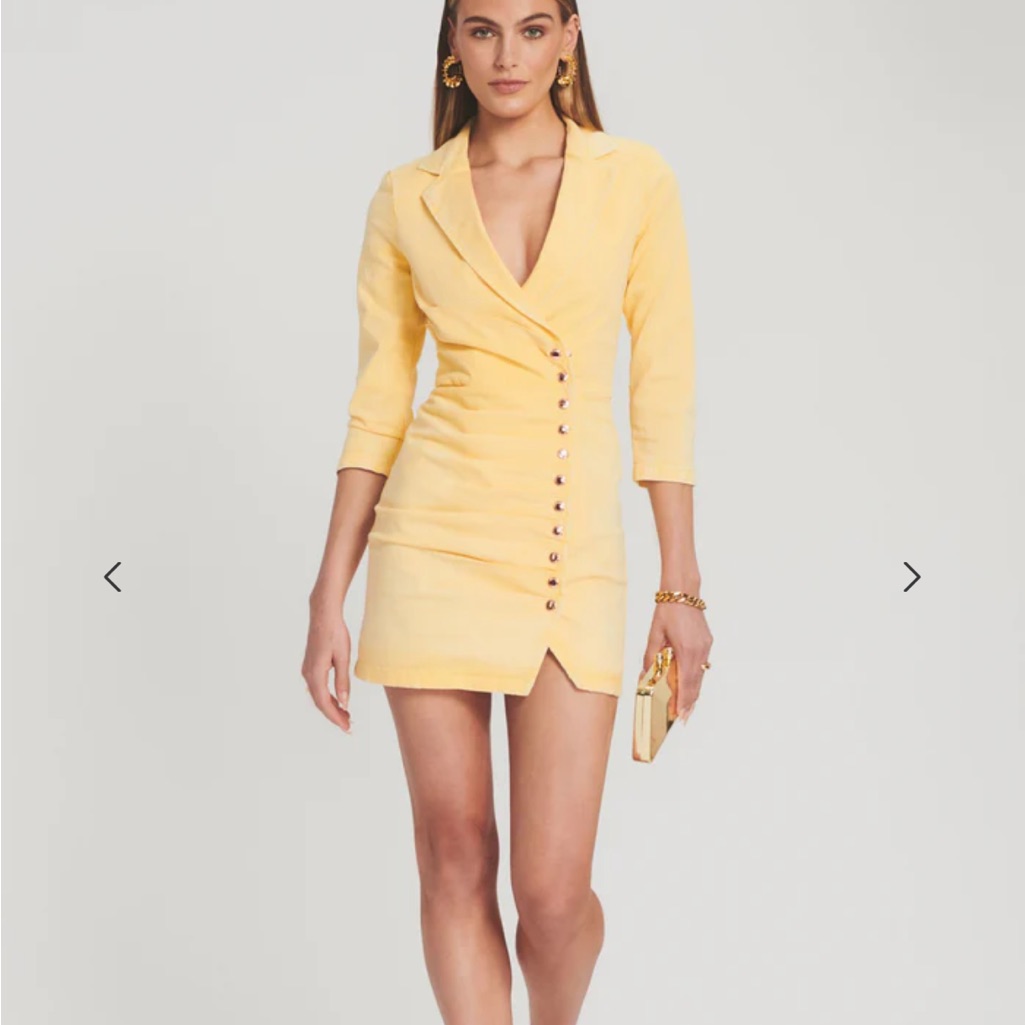Retrofete Yellow Mini Blazer Dress